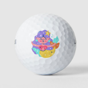Yellow mermaid golf balls