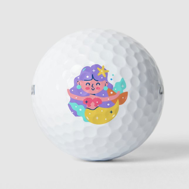 Yellow mermaid golf balls (Front)