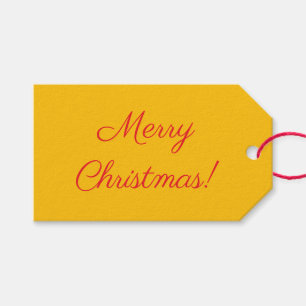 Yellow Merry Christmas Gift Tag