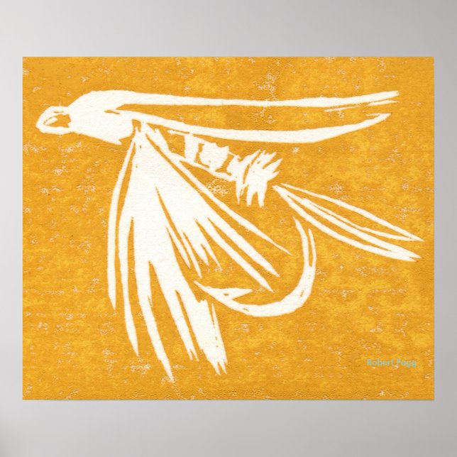 "Yellow Midge" Wet Fly Fly-fishing Poster (Front)