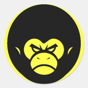 Yellow Million Monkey Logo Classic Round Sticker