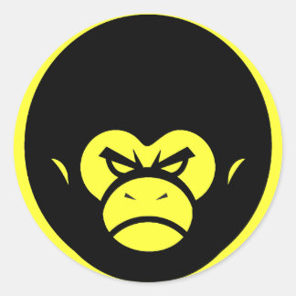 Yellow Million Monkey Logo Classic Round Sticker