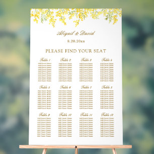 Yellow Mimosa Wedding Acrylic Seating Chart