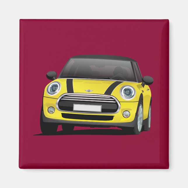 Yellow MINI Cooper Magnet (Front)