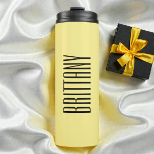 Yellow Minimal Bridesmaid Personalised Name Simple Thermal Tumbler