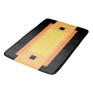 Yellow Minimal Orange Black Bath Mat