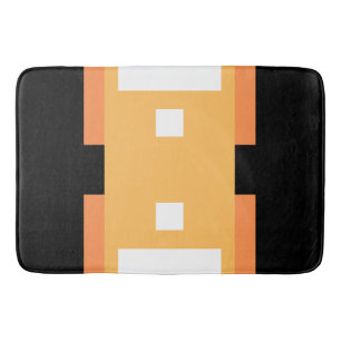 Yellow Minimal Orange Black White Bath Mat
