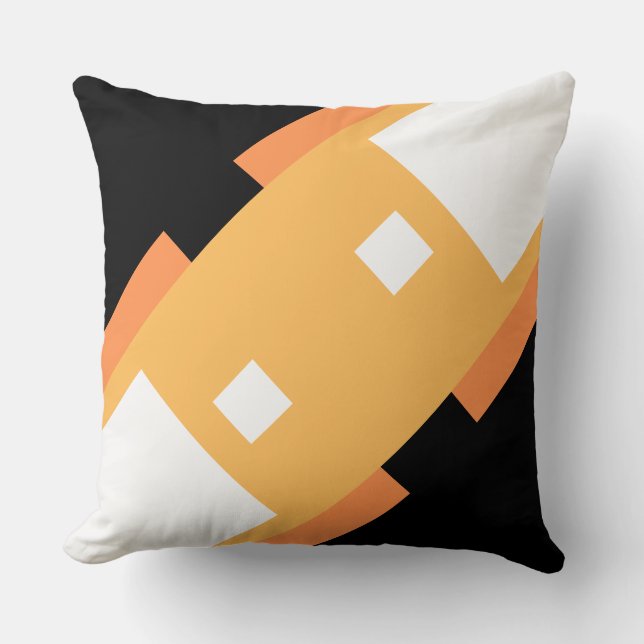 Yellow Minimal Orange Black White Cushion (Front)