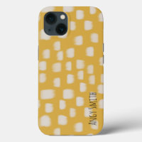 Yellow minimal pattern with side personalised name