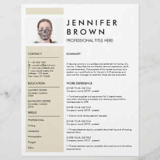 Yellow Minimal Resume CV with Photography