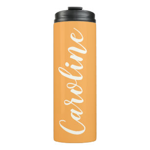 Yellow Minimalist Calligraphy Personalised Name    Thermal Tumbler