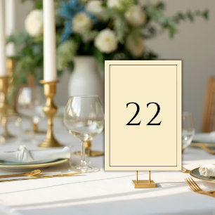 Yellow Minimalist Elegant Wedding Table Number