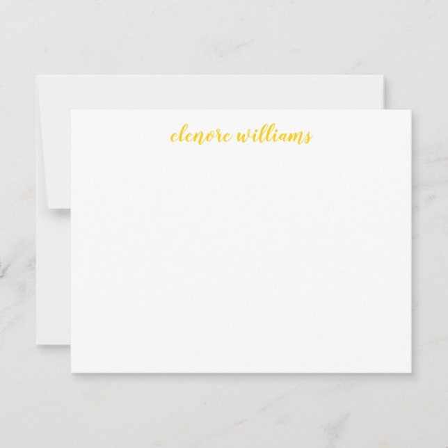 Yellow Minimalist Modern Elegant Simple Script Card (Front)