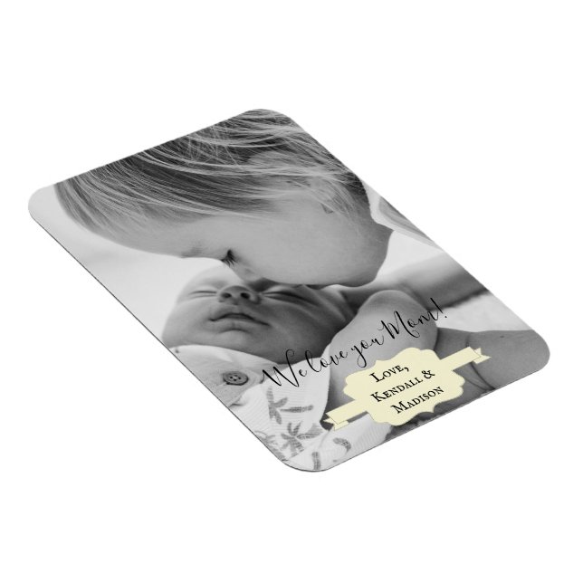 Yellow Minimalist Photo Mother's Day Magnet (Right Side)