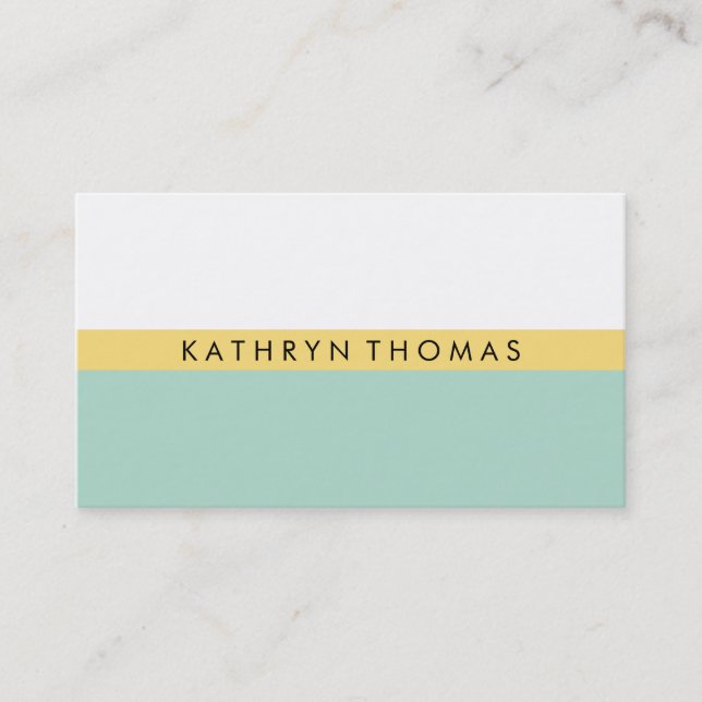 Yellow / Mint Business Card (Front)