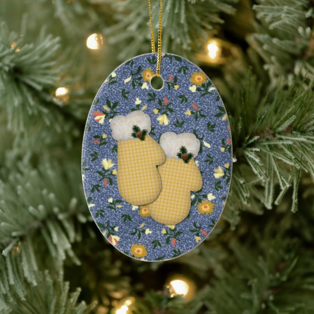 Yellow Mittens Christmas Ornament (Tree)