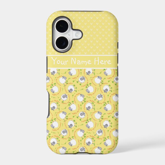 Yellow Mix and Match Fun Sheep Patterns (Back)