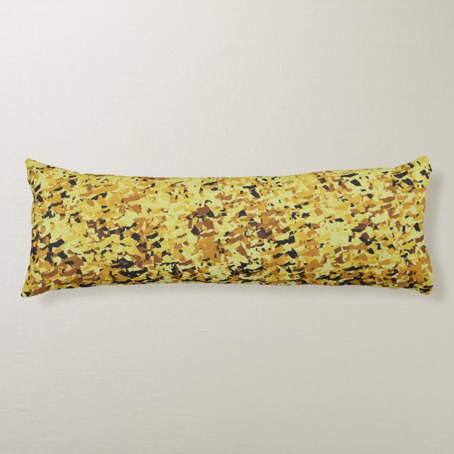 Yellow Mixed With Black Abstract Pattern Design Body Cushion (Front)