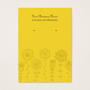Yellow Mod Flowers Custom Earring Card