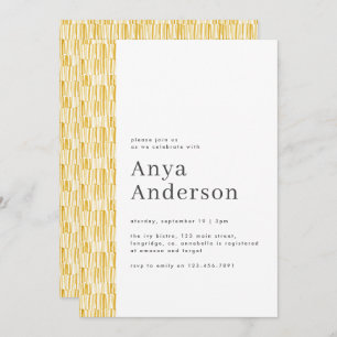 Yellow modern abstract birthday invitation