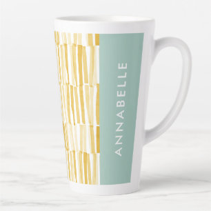 Yellow modern abstract pattern personalised gift c latte mug