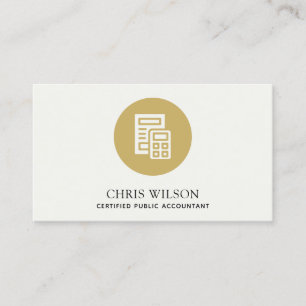 YELLOW MODERN CALCULATOR ICON ACCOUNTING TAX BUSINESS CARD