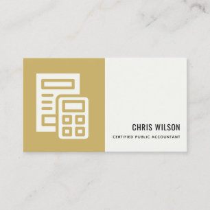 YELLOW MODERN CALCULATOR ICON ACCOUNTING TAX BUSINESS CARD
