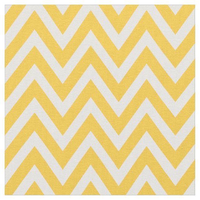 Yellow Modern Chevron Stripes Fabric (Close Up)