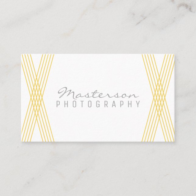 Yellow Modern Deco Business Card (Front)
