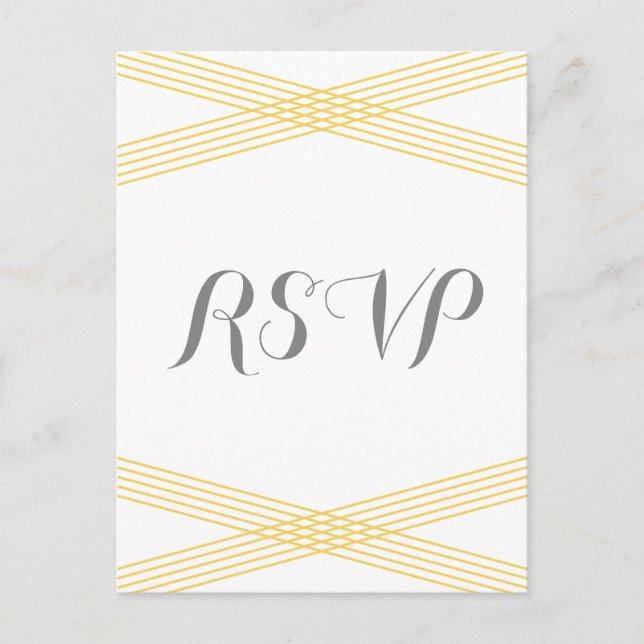 Yellow Modern Deco Response Postcard (Front)