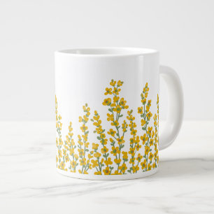 Yellow Modern Floral Garden Blooms Large Coffee Mug