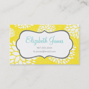 Yellow Modern Flowers Business Card