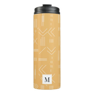 Yellow Modern Gorgeous Geometric Custom Monogram Thermal Tumbler