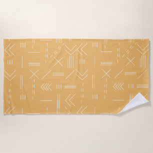 Yellow Modern Gorgeous Geometric Pattern Beach Towel