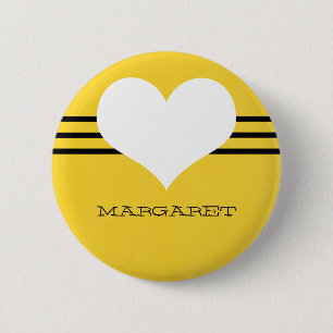 Yellow Modern Heart Button