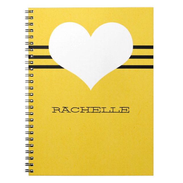 Yellow Modern Heart Notebook (Front)