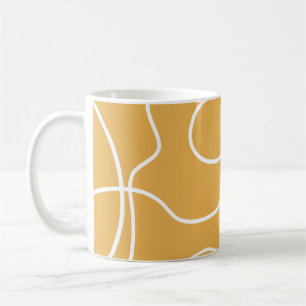 Yellow Modern Minimal Line Brush Strokes Coffee Mug