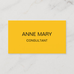 Yellow Modern Minimalist Professtional Orange Cool Business Card