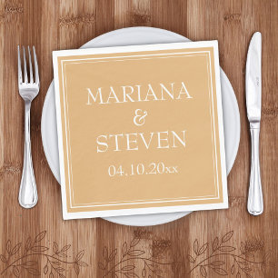Yellow Modern Minimalist Wedding Napkin