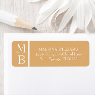 Yellow Modern Minimalist Wedding Return Address
