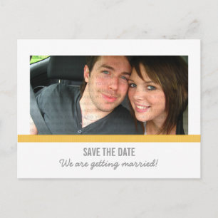 Yellow Modern Photo Save the Date Postcard