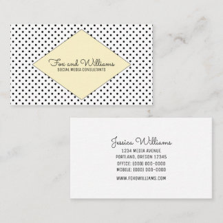 Yellow Modern Polka Dots Business Card