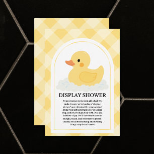 Yellow Modern Rubber Ducky Baby Shower Enclosure Card