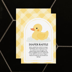 Yellow Modern Rubber Ducky Baby Shower Enclosure Card