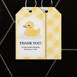 Yellow Modern Rubber Ducky Baby Shower Gift Tags