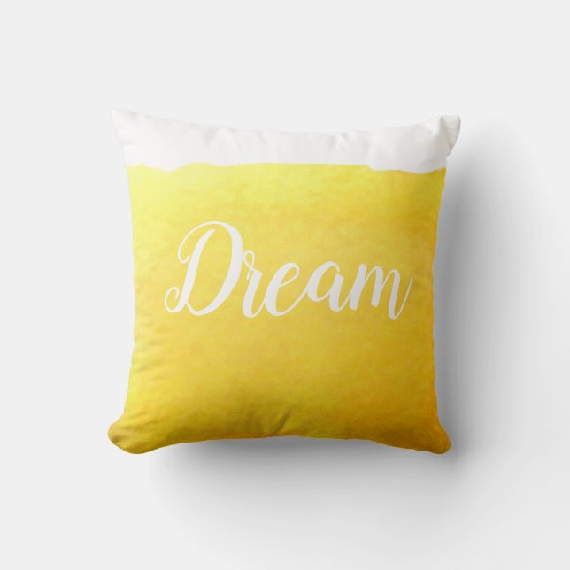 Yellow modern simple sandy beach design with dream cushion (Front)