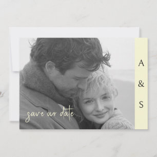 Yellow Modern Simplicity B/W Photo Horizontal Save The Date