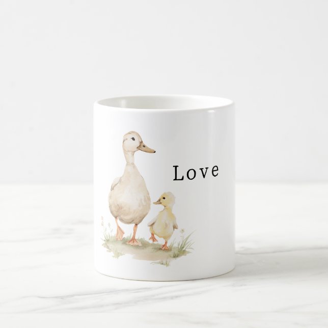 Yellow Mom Baby Ducks Coffee Mug (Center)