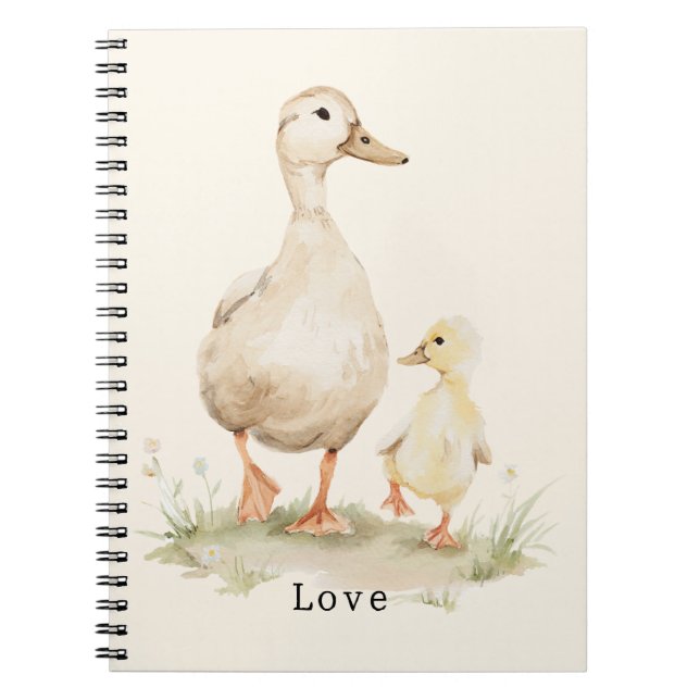 Yellow Mom Baby Ducks Notebook (Front)