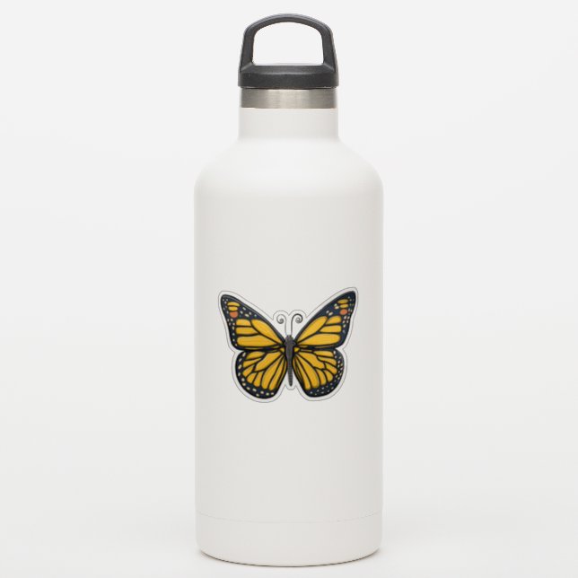 Yellow Monarch Butterfly Sticker (Waterbottle)